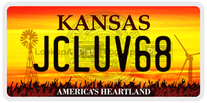 JCLUV68  license plate in KS