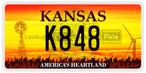 K848  license plate in KS