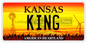 KING  license plate in KS