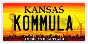 KOMMULA license plate in Kansas