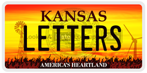 LETTERS  license plate in KS