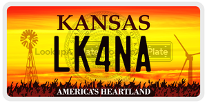 LK4NA  license plate in KS