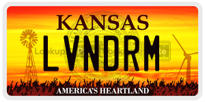 LVNDRM  license plate in KS