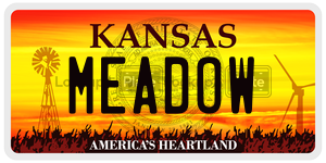 MEADOW  license plate in KS