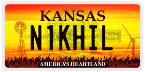N1KHIL license plate in Kansas