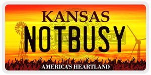 NOTBUSY  license plate in KS