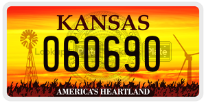 O6O69O  license plate in KS