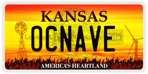 OCNAVE  license plate in KS