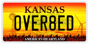 OVER8ED  license plate in KS