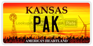 PAK  license plate in KS