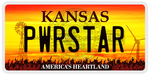 PWRSTAR license plate in Kansas