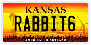 RABBIT6  license plate in KS