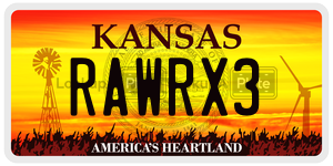 RAWRX3  license plate in KS
