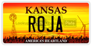 ROJA  license plate in KS