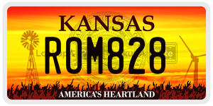 ROM828  license plate in KS