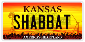 SHABBAT  license plate in KS