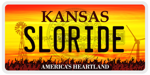 SLORIDE license plate in Kansas