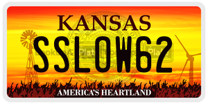 SSLOW62  license plate in KS