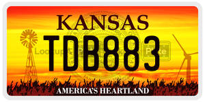 TDB883 license plate in Kansas