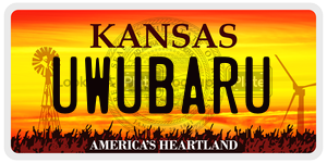 UWUBARU  license plate in KS