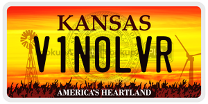 V1NOLVR license plate in Kansas