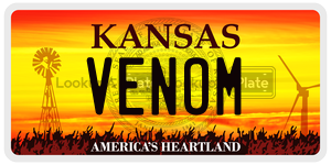 VENOM  license plate in KS
