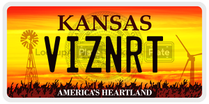 VIZNRT  license plate in KS
