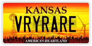 VRYRARE  license plate in KS