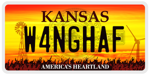 W4NGHAF  license plate in KS