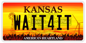 WAIT4IT license plate in Kansas