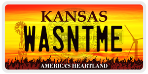 WASNTME  license plate in KS