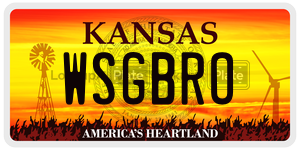 WSGBRO  license plate in KS
