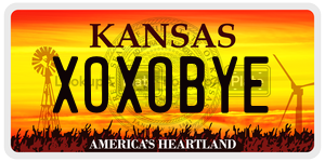 XOXOBYE  license plate in KS