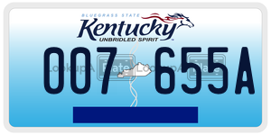 007655A  license plate in KY