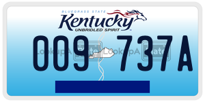 009737A  license plate in KY