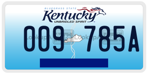 009785A  license plate in KY