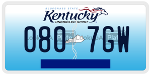 0807GW license plate in Kentucky