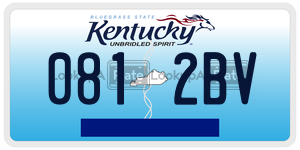 0812BV  license plate in KY