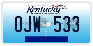 0JW533  license plate in KY