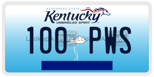 100PWS  license plate in KY