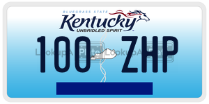 100ZHP license plate in Kentucky