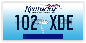 102XDE  license plate in KY