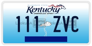 111ZVC  license plate in KY