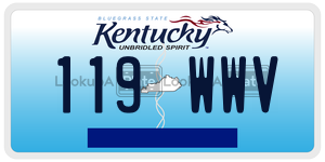 119WWV license plate in Kentucky