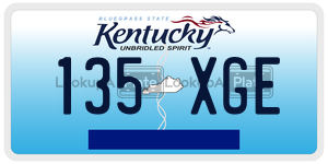 135XGE license plate in Kentucky