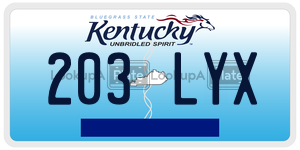 203LYX  license plate in KY