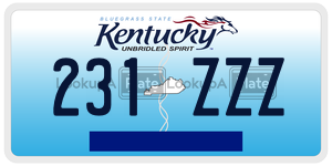 231ZZZ  license plate in KY