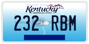 232RBM  license plate in KY