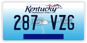 287VZG  license plate in KY