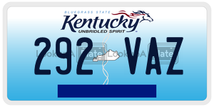 292VAZ  license plate in KY